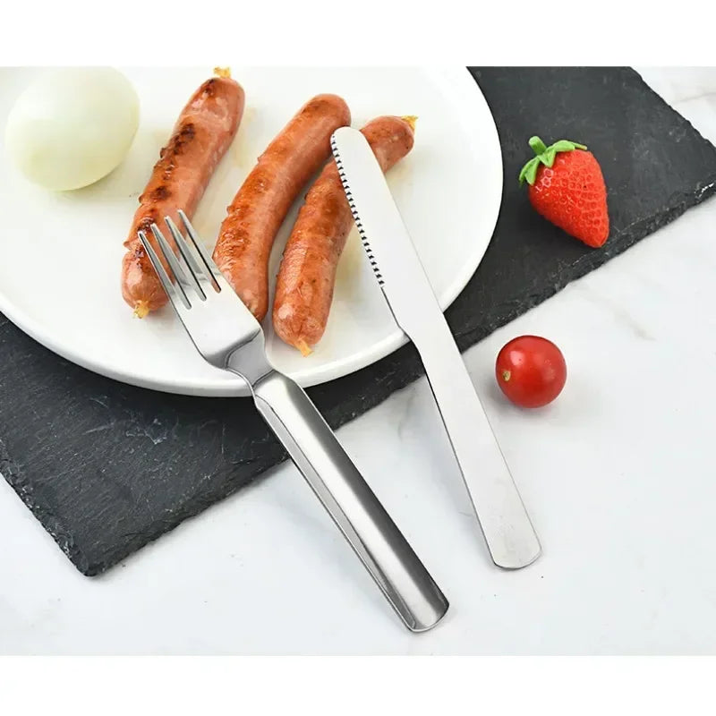 Stainless Steel Portable Outdoor Camping Multi-functional Combination Cutlery Knife and Fork Set Fan Fork and Spoon