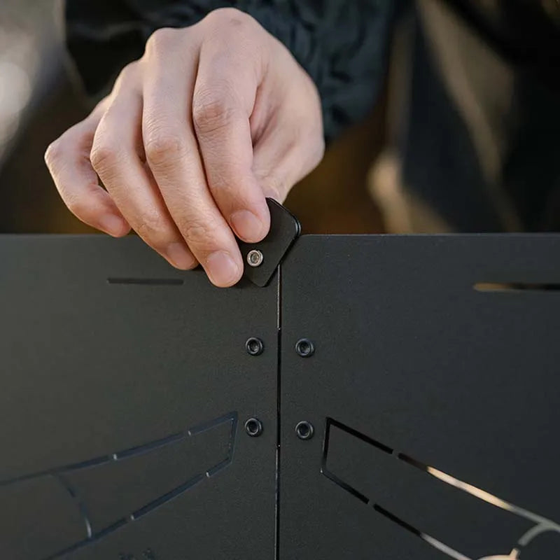 ShineTrip Outdoor Cassette Stove Heat Shield Camping Quad Fold Portable Windscreen Thickened Folding Windshield