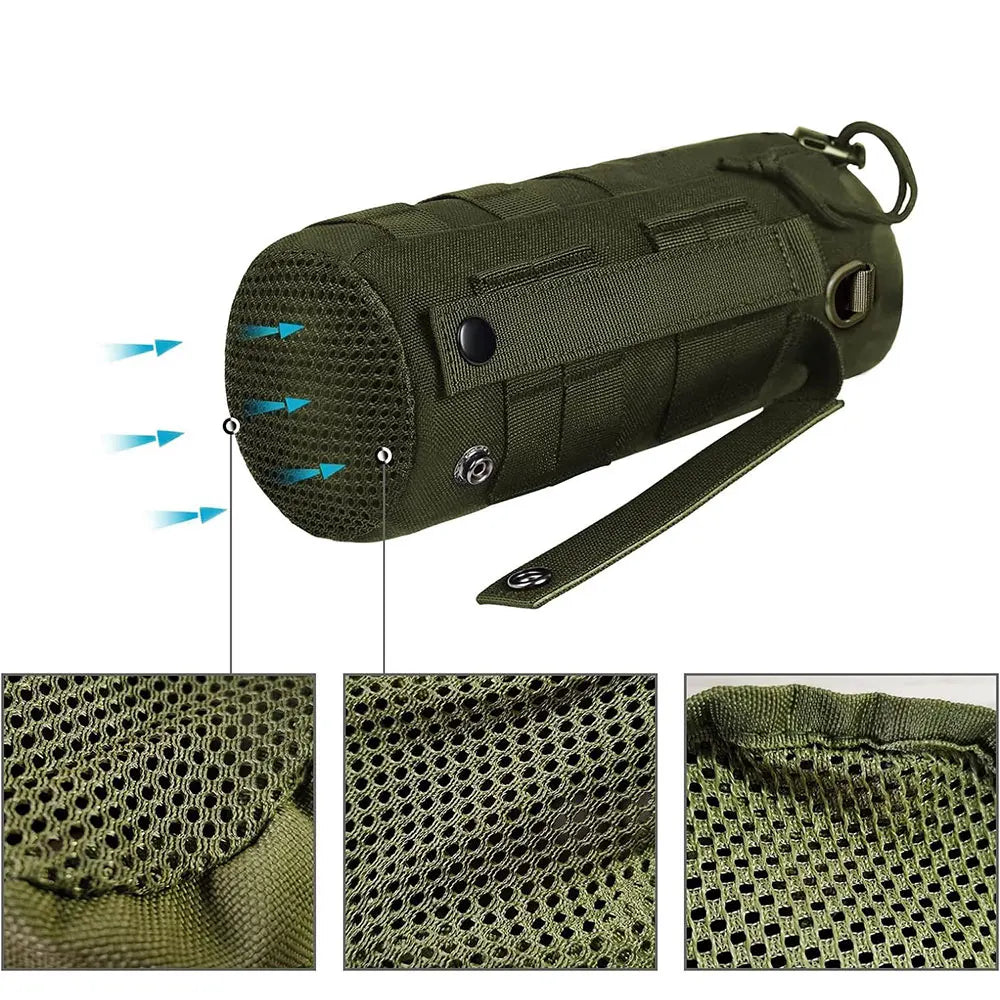 Water Bottle Pouch, Sports Water Bag Bottom Mesh Lining Hydration Carrier For Outdoor Activities Drawstring Opening Mesh Bottom