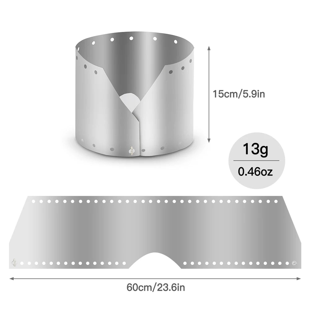 Ultralight Ultra-thin Titanium Outdoor Camping Stove Wind Shield Screen Windproof Plate