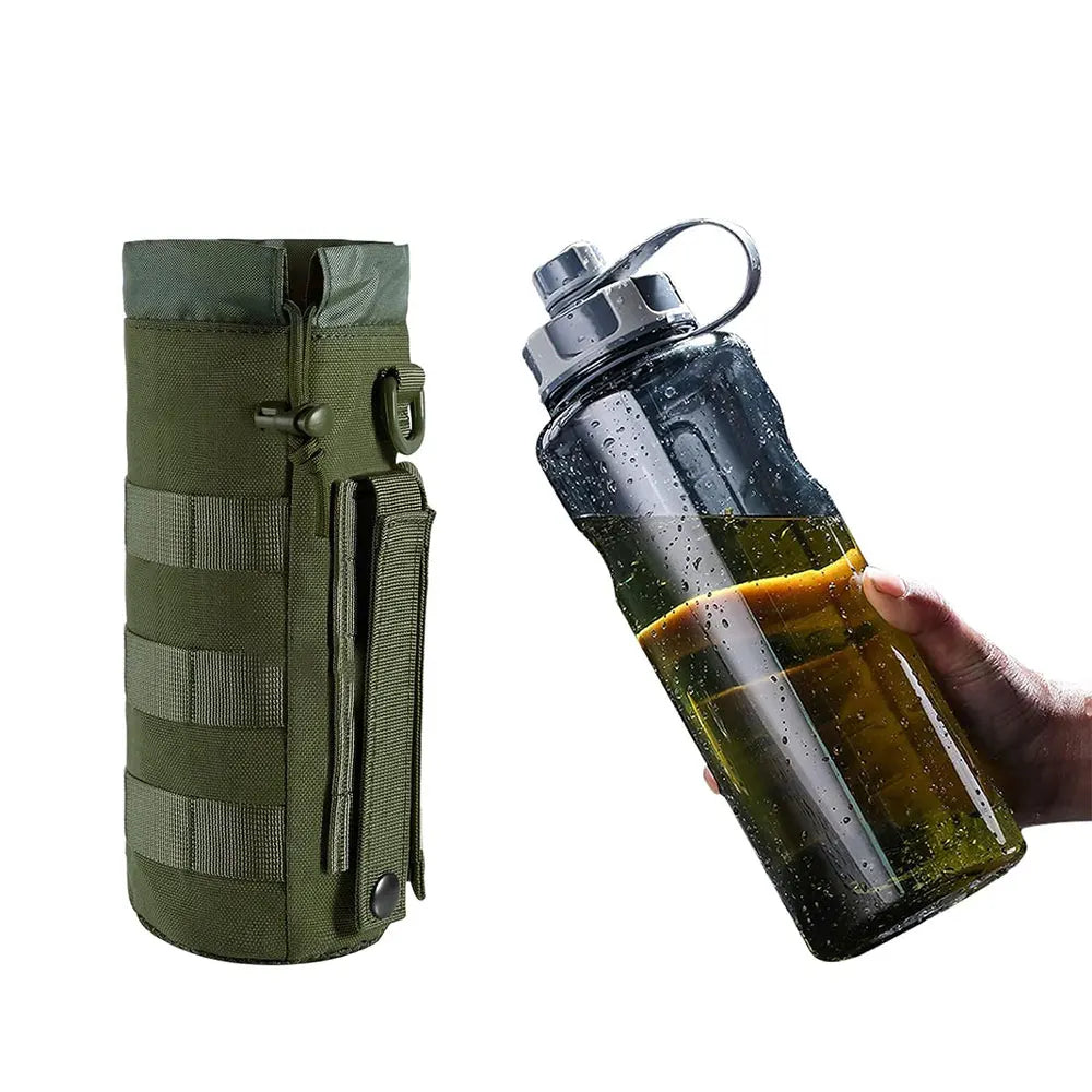 Water Bottle Pouch, Sports Water Bag Bottom Mesh Lining Hydration Carrier For Outdoor Activities Drawstring Opening Mesh Bottom