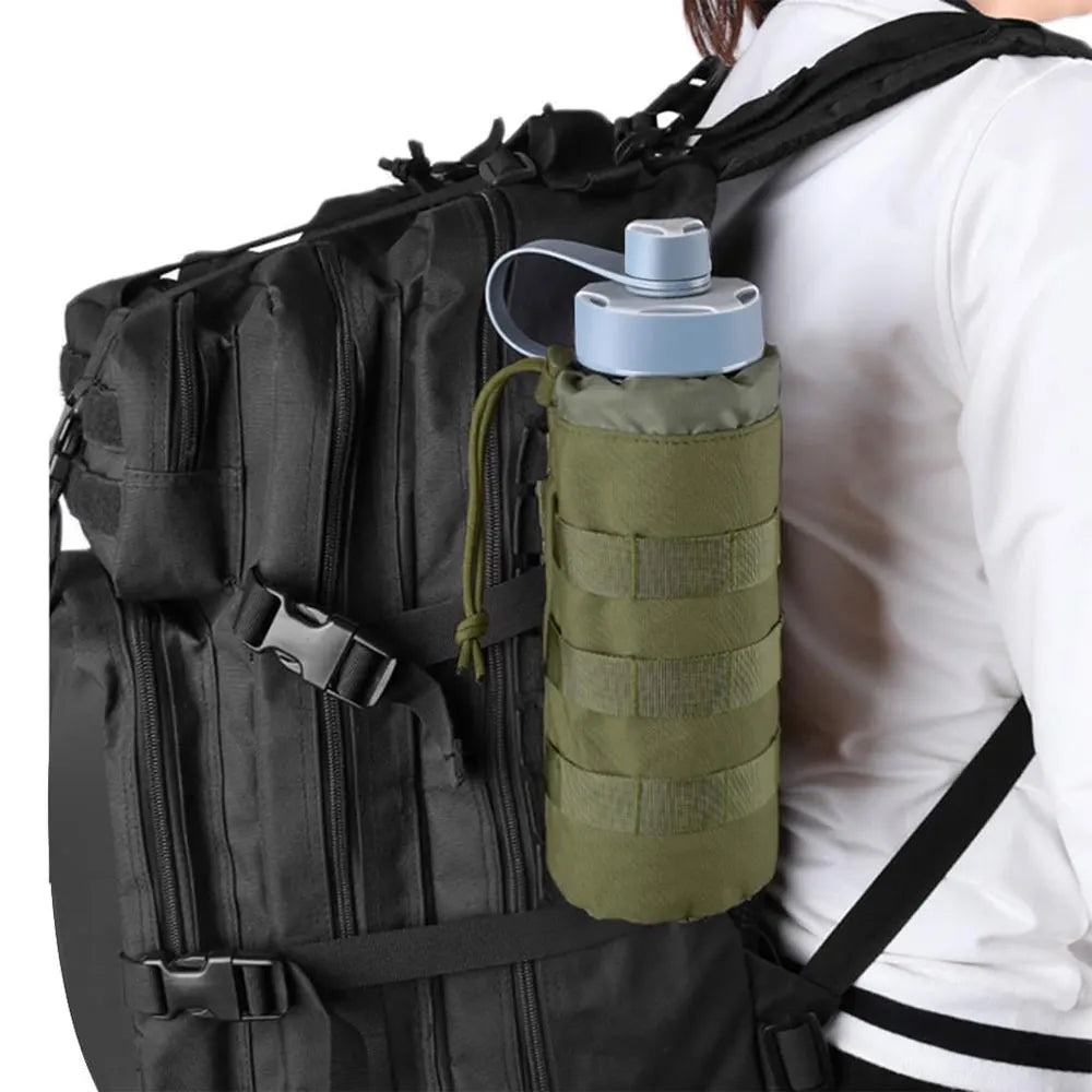 Water Bottle Pouch, Sports Water Bag Bottom Mesh Lining Hydration Carrier For Outdoor Activities Drawstring Opening Mesh Bottom