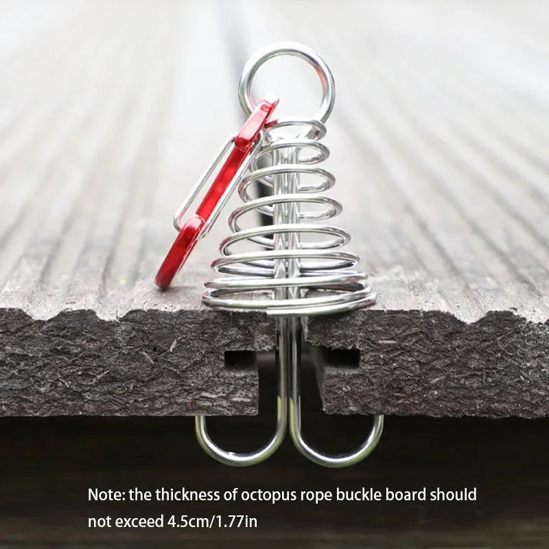 4pcs outdoor camping octopus wind rope fixing buckle wooden deck gap fixing nail with spring tent wind rope hook
