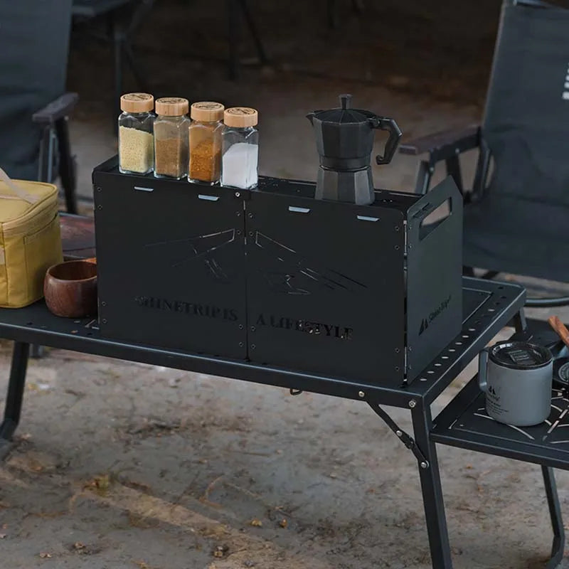 ShineTrip Outdoor Cassette Stove Heat Shield Camping Quad Fold Portable Windscreen Thickened Folding Windshield