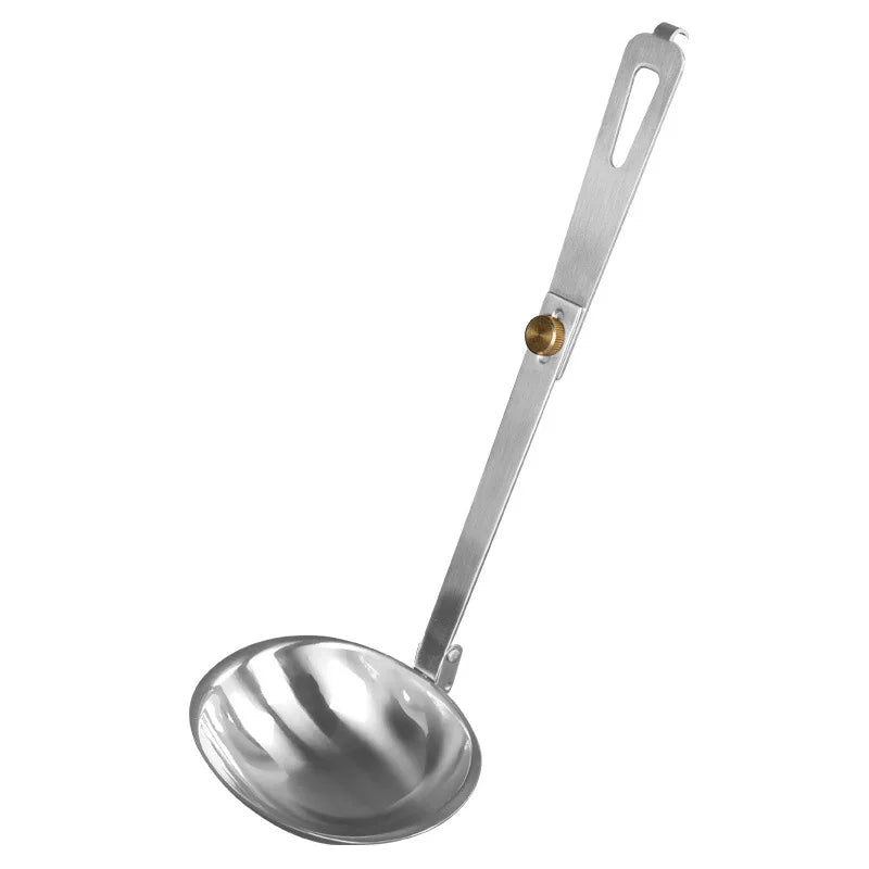 Outdoor Camping Tableware Folding Spoon Soup Ladle Stainless Steel