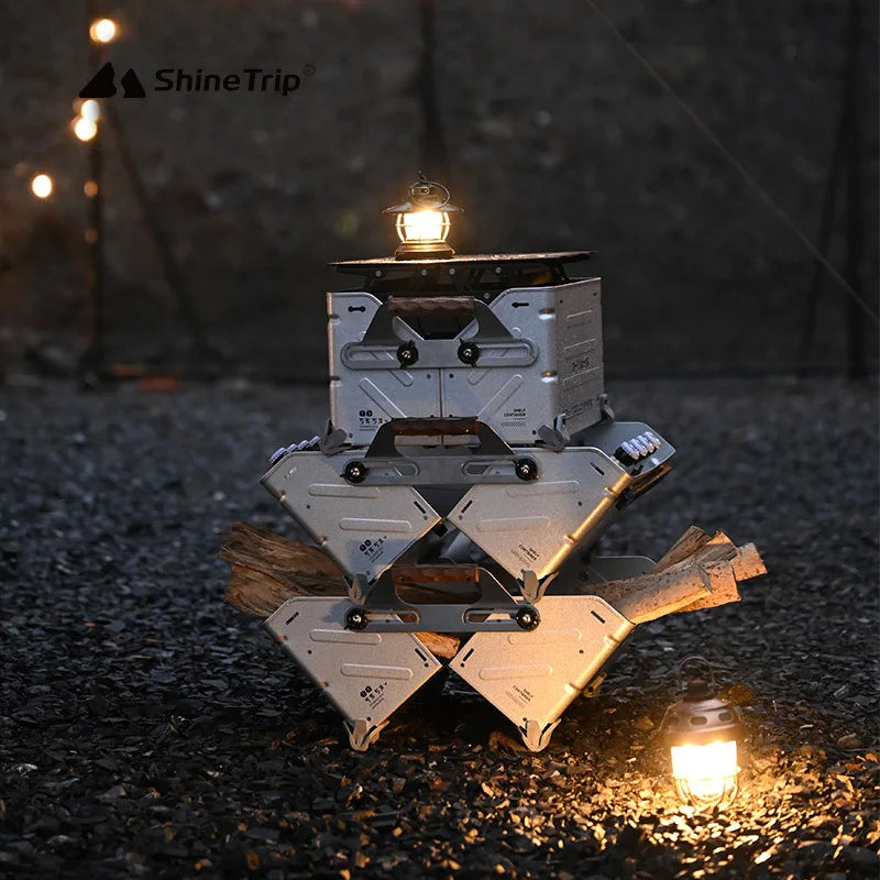 ShineTrip Outdoor multifunctional camping storage box large capacity aluminium box stackable tactical wind splicing open box
