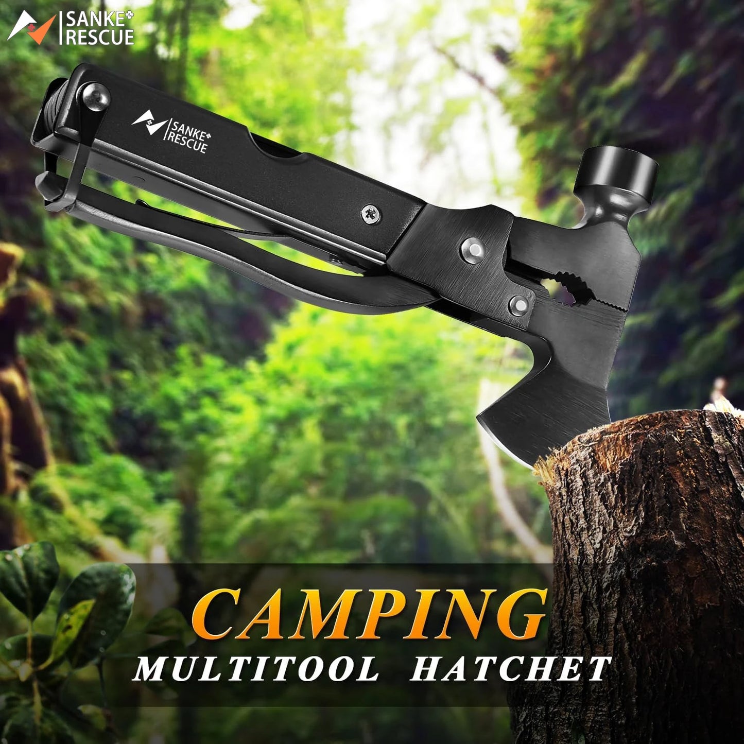 Multifunctional Small Axe Hammer Camping Pocket Knife Pliers Mini Portable for Hunting Camping Survival Outdoor Folding Tool Edc