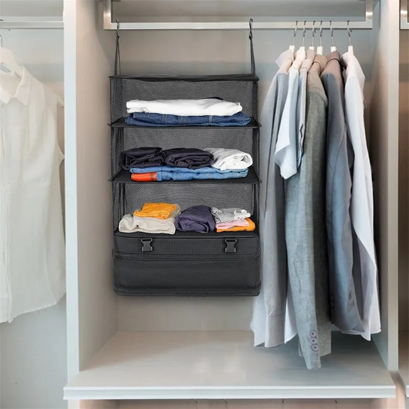 1 sæt Husholdningsartikler Bagage Rejsearrangør Rejse Essentials Hængende Pakning Terninger Hængende hylder Vasketøjsopbevaringsrum