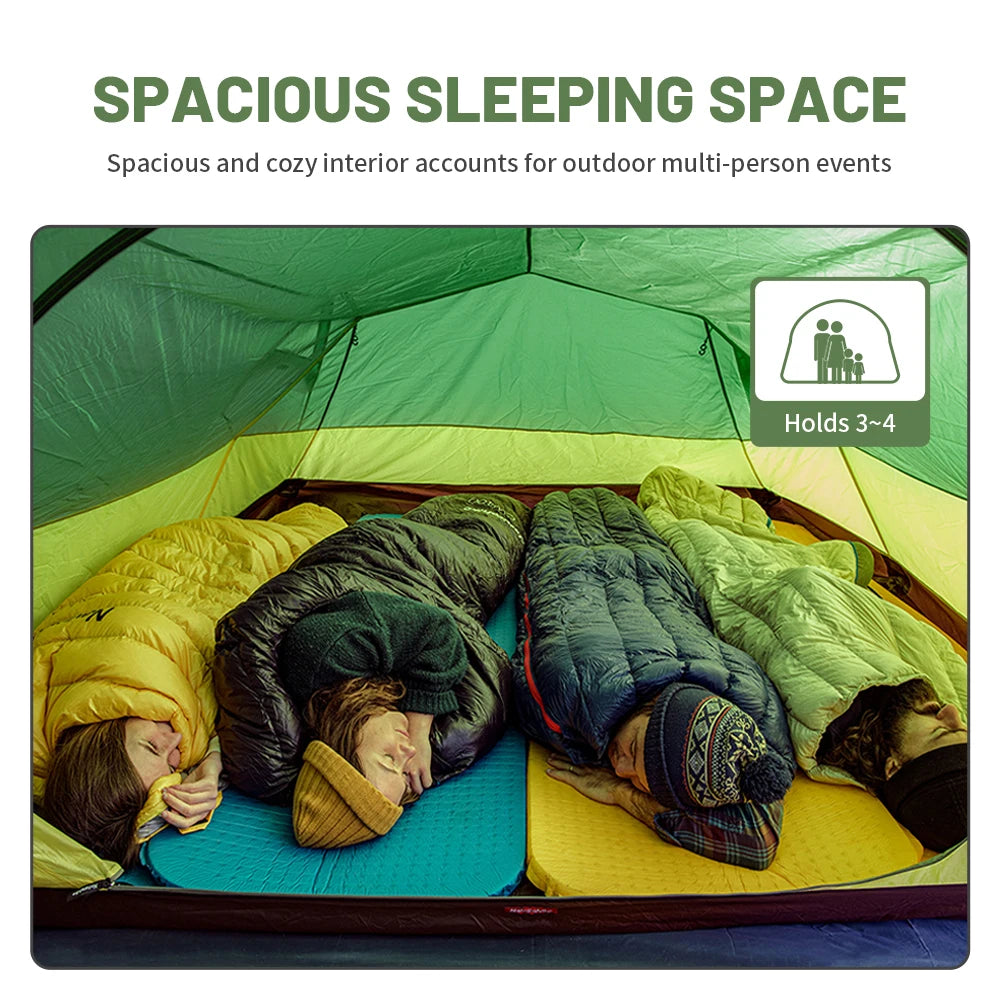 Naturehike Opalus 2 3 4 Tent 2 3 4 Person Hiking Tent 4 Season Tent Ultralight Family Travel Tent 20D Waterproof Camping Tent