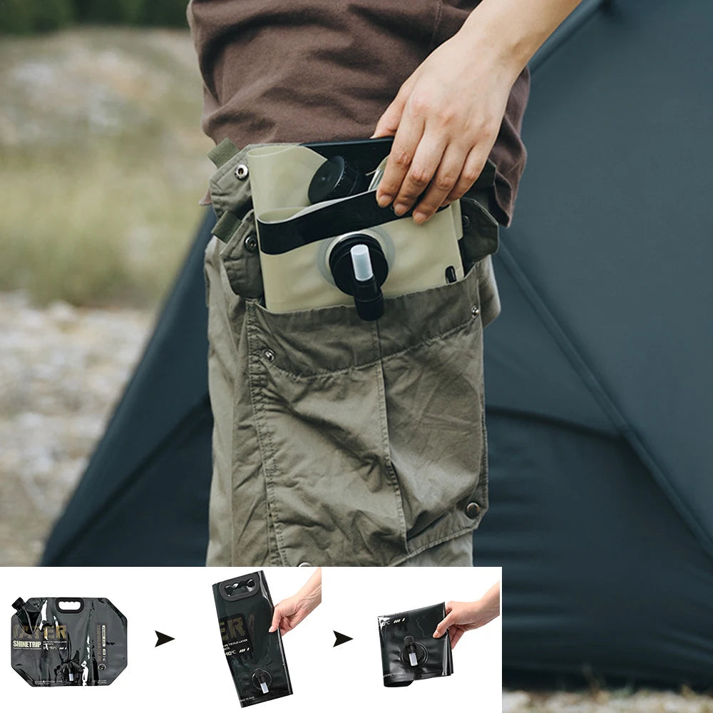 8L Portable Water Bag Folding Bucket Water Container Jug Bottle Pouch Outdoor Travel Camping with Handle Camping Supplies