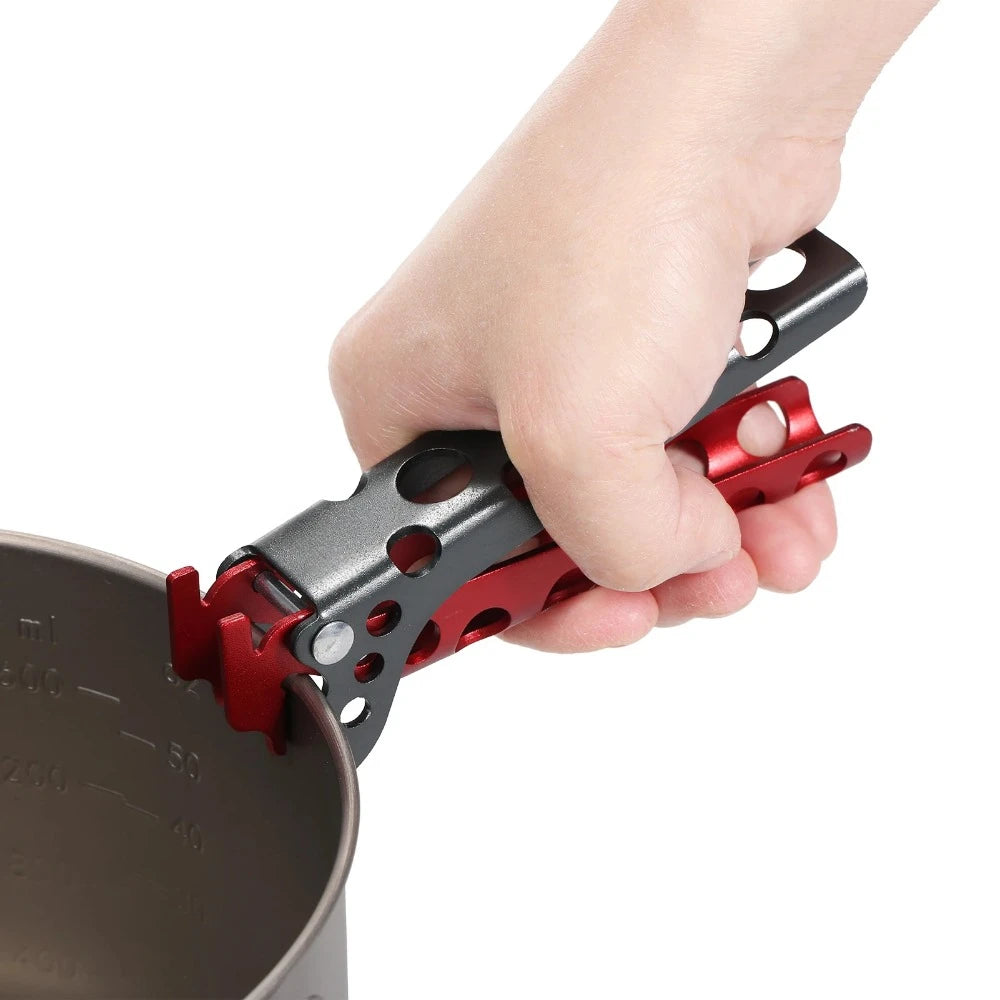 Camping Anti-hot Gryde Pan Skål Gripper Anti-Skold Håndtag Holder Clip Klemme til udendørs madlavning Picnic Vandring Grill Køkkengrej