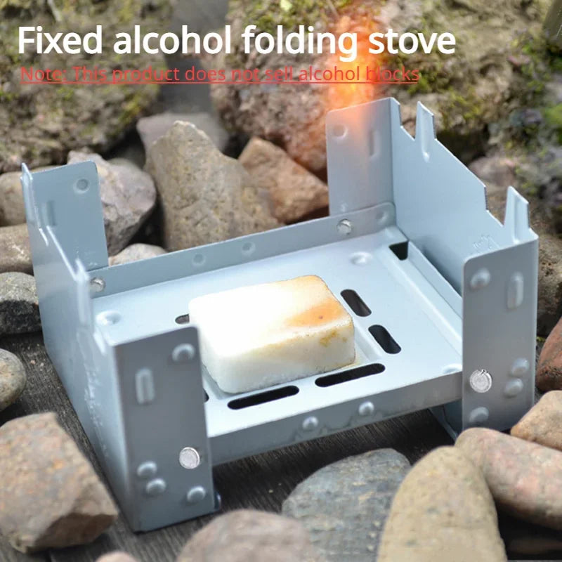 Bærbar camping alkoholkomfur brænder fast alkohol brændstof foldekomfur udendørs mini spiritus madlavning madlavning Picnic BBQ voks komfur