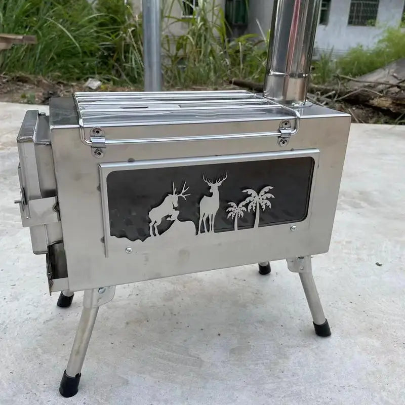 Campingtelt Brændeovn Udendørs Brændeovn Bærbar Brændeovn Sammenklappelig Brændeovn Grill Brændeovn Grill Camping Tilbehør