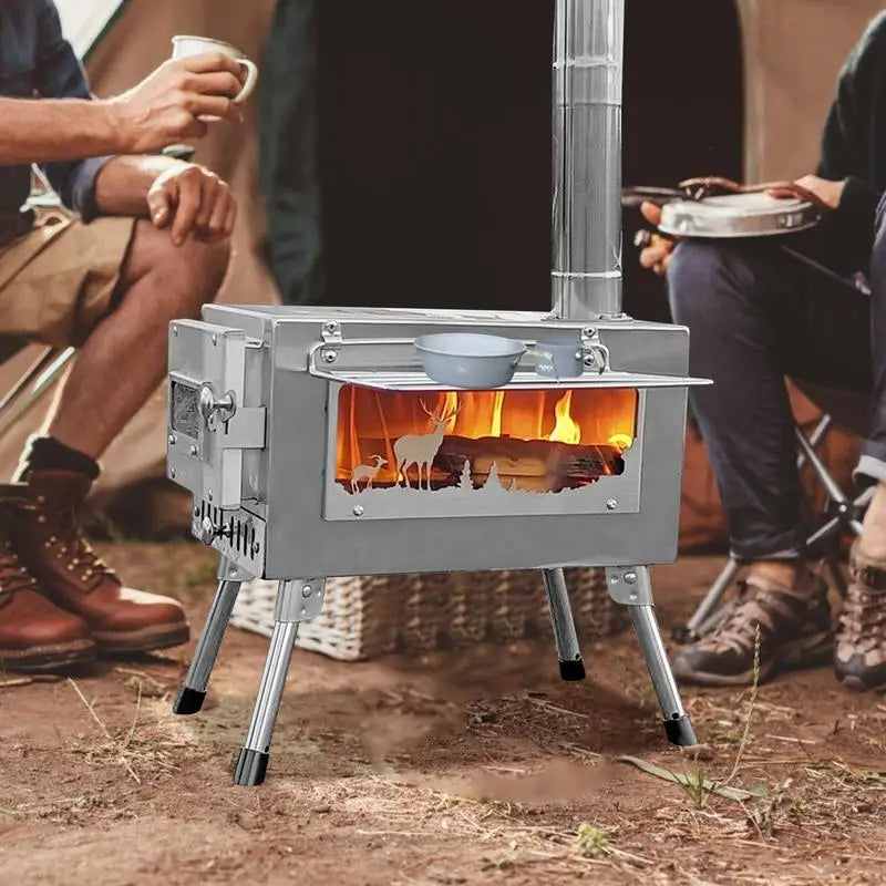 Campingtelt Brændeovn Udendørs Brændeovn Bærbar Brændeovn Sammenklappelig Brændeovn Grill Brændeovn Grill Camping Tilbehør
