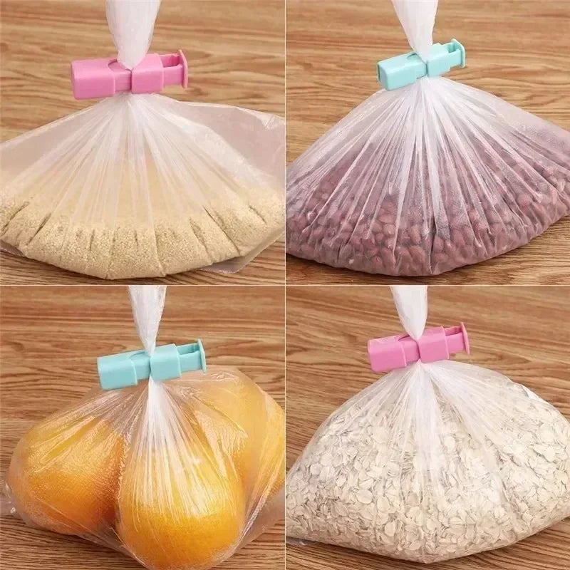 1-12 STK Squeeze Bread Bag Clips Genanvendelige Fresh Food Seal Plastic Clip Snack Bag Seal Spring Clip Hjem Køkken Opbevaring